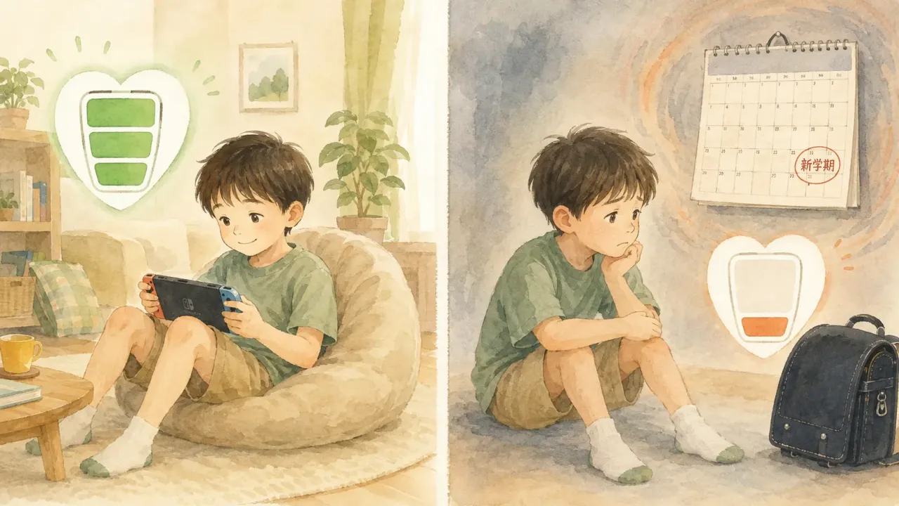家での充電と新学期のプレッシャー